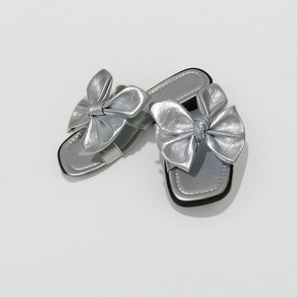 2026 New Fashion Bow Slip-On Slide Sandals, Versatile Open To Outdoor Women Shoes