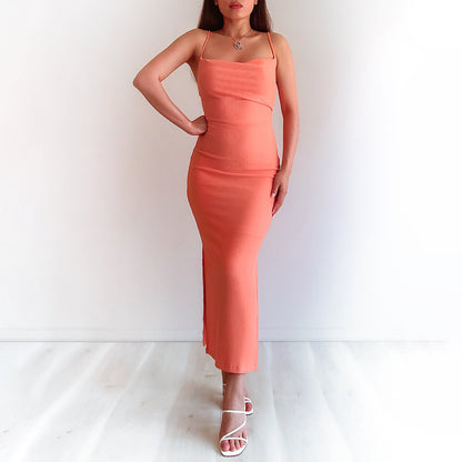European And American Style Back Slim Temperament Hip-length Dress