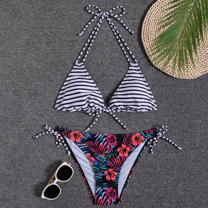 New Bikini Women's Swimsuit Printed Halter Series