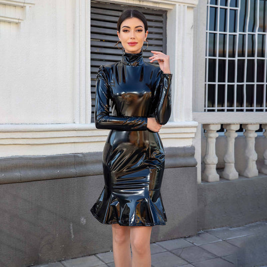 Shiny Patent Leather Mermaid Dress