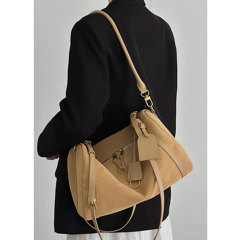 Womens Stylish Matte Suede Retro Crossbody Bag