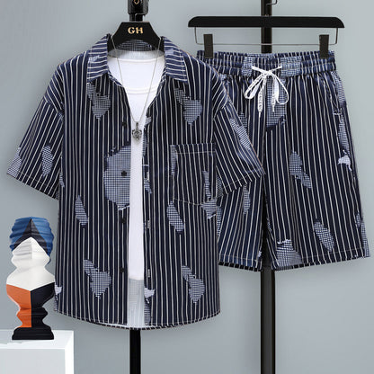 Men's Casual Sports Cool Shorts Two-piece Set