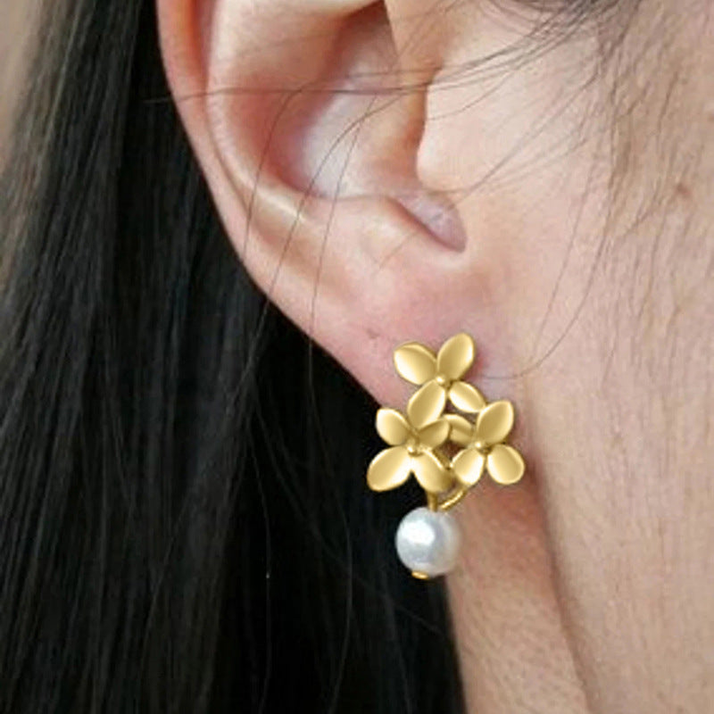 Lily Flower French-style Earrings For Women