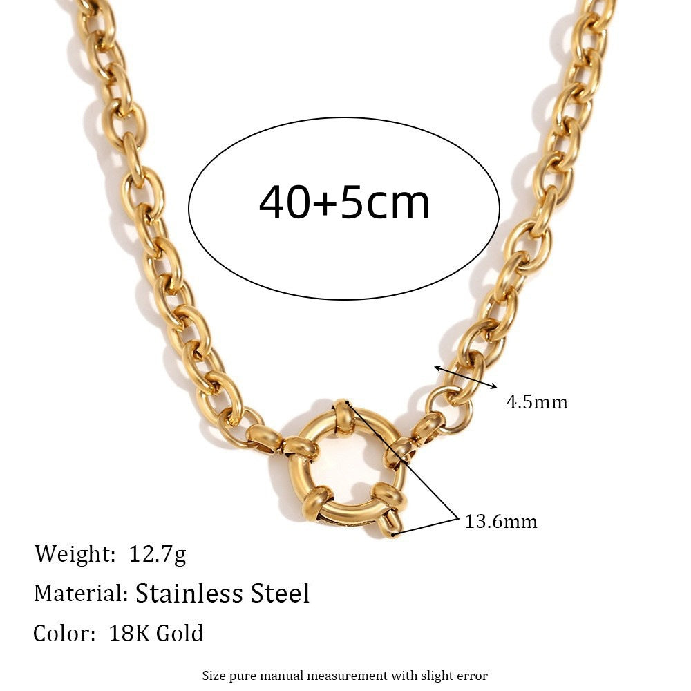 Stainless Steel DIY Vacuum Plating 18K Gold Color Protection Necklace