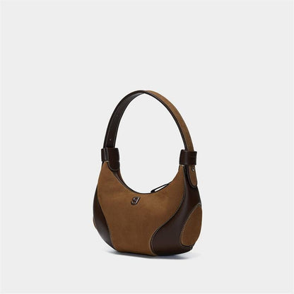 Womens Baseball Underarm Bag Crescent-Shaped Crossbody Bag