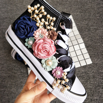 Girls' Mid-cut Canvas Shoes, Sports Shoes, Casual Shoes, Single Shoes