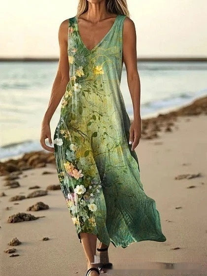 Women's Fashion Floral Spring Summer New Printed Dress