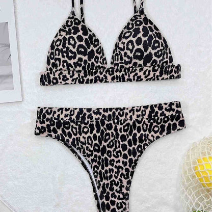 European And American Leopard Print Bikini Swimsuit For Women