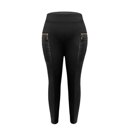 Work-style Zip-detail Stretch High-waist Slim-fit Pants