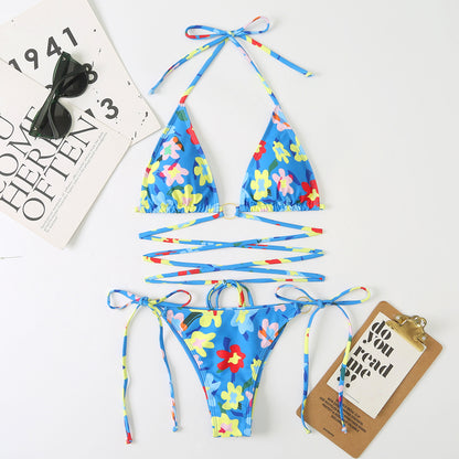 New European And American Swimwear Women's Backless Strap Split Triangle