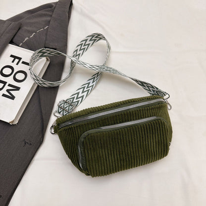 Stylish Corduroy Casual Minimalist Lightweight Crossbody Bag For Women