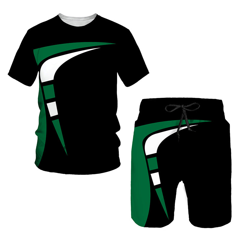 Youth Sports Slim Fit Printed T-shirt Set