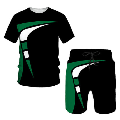 Youth Sports Slim Fit Printed T-shirt Set