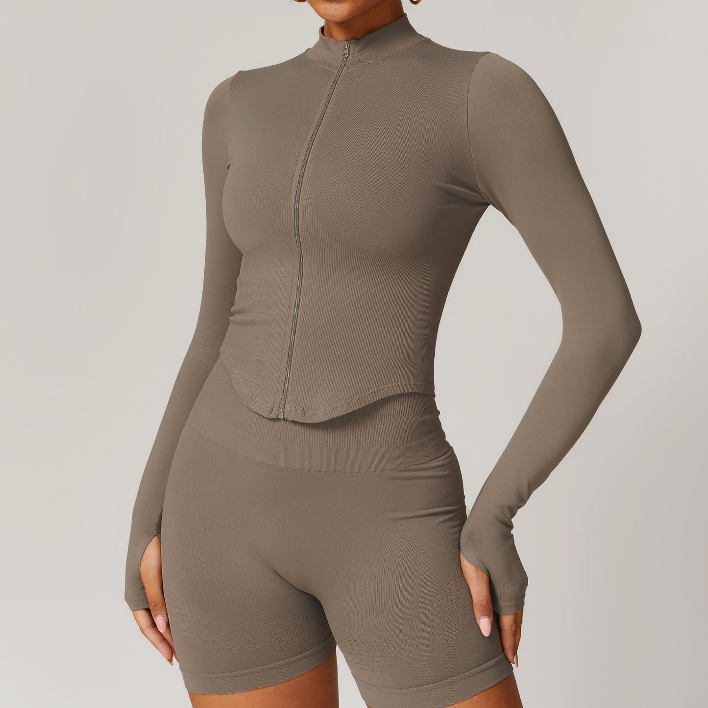 Stand Collar Long-sleeve Zipper Yoga Coat Female Quick-drying Exercise Top