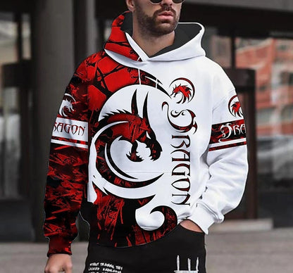 Spring 3D Printed Hooded Long Sleeve Sweater