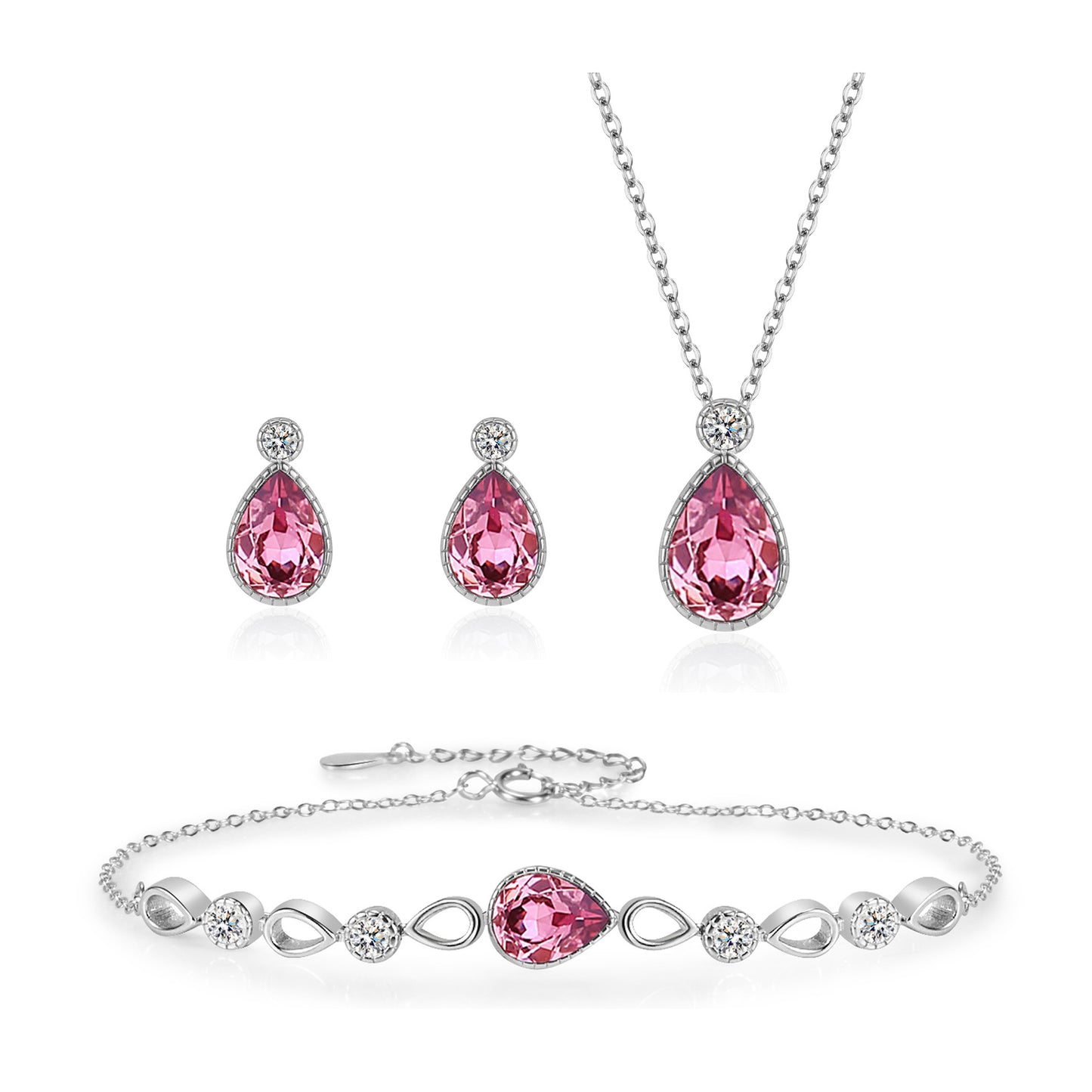 Sterling Silver Tears Of The Mermaid Jewelry Set Blue Crystal Women
