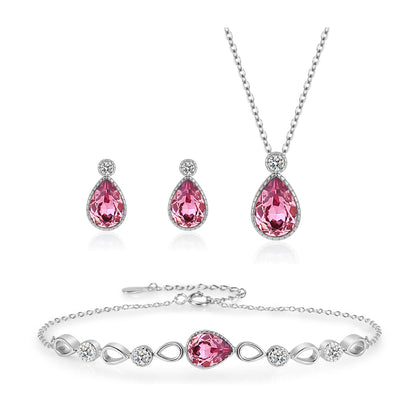 Sterling Silver Tears Of The Mermaid Jewelry Set Blue Crystal Women