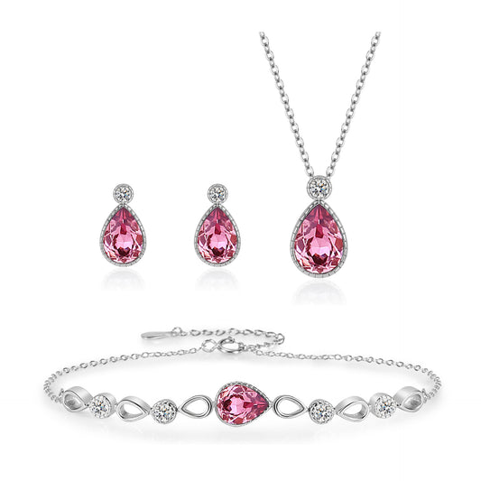 Sterling Silver Tears Of The Mermaid Jewelry Set Blue Crystal Women