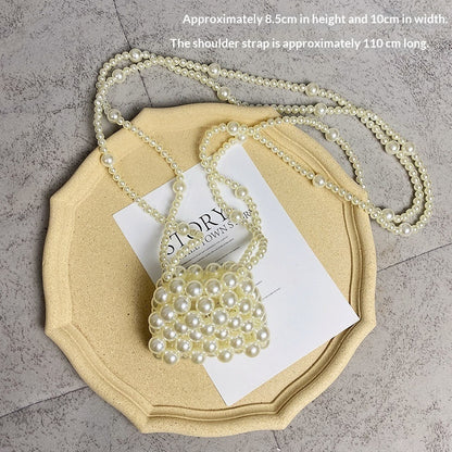 Summer Crossbody Versatile Mini Retro Handwoven Pearl Bag