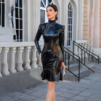 Shiny Patent Leather Mermaid Dress