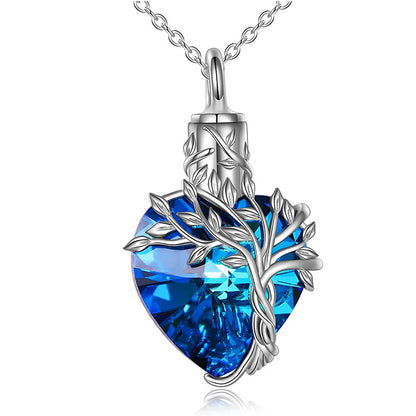 Fashion Heart-shaped Crystal Stainless Steel Necklace