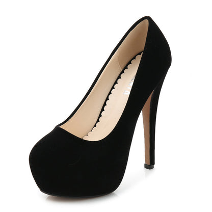 High heel women's shoes waterproof platform single shoes