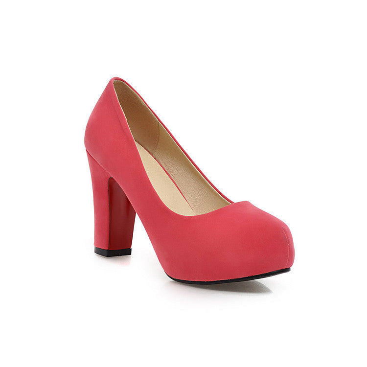 High heel round toe platform women's shoes
