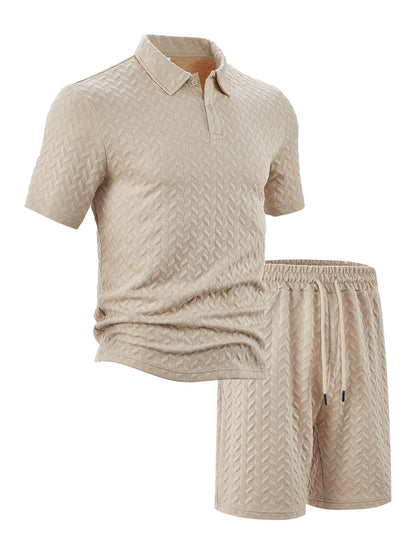 Summer Lapels Casual Short Sleeve Men's Shirt Suit