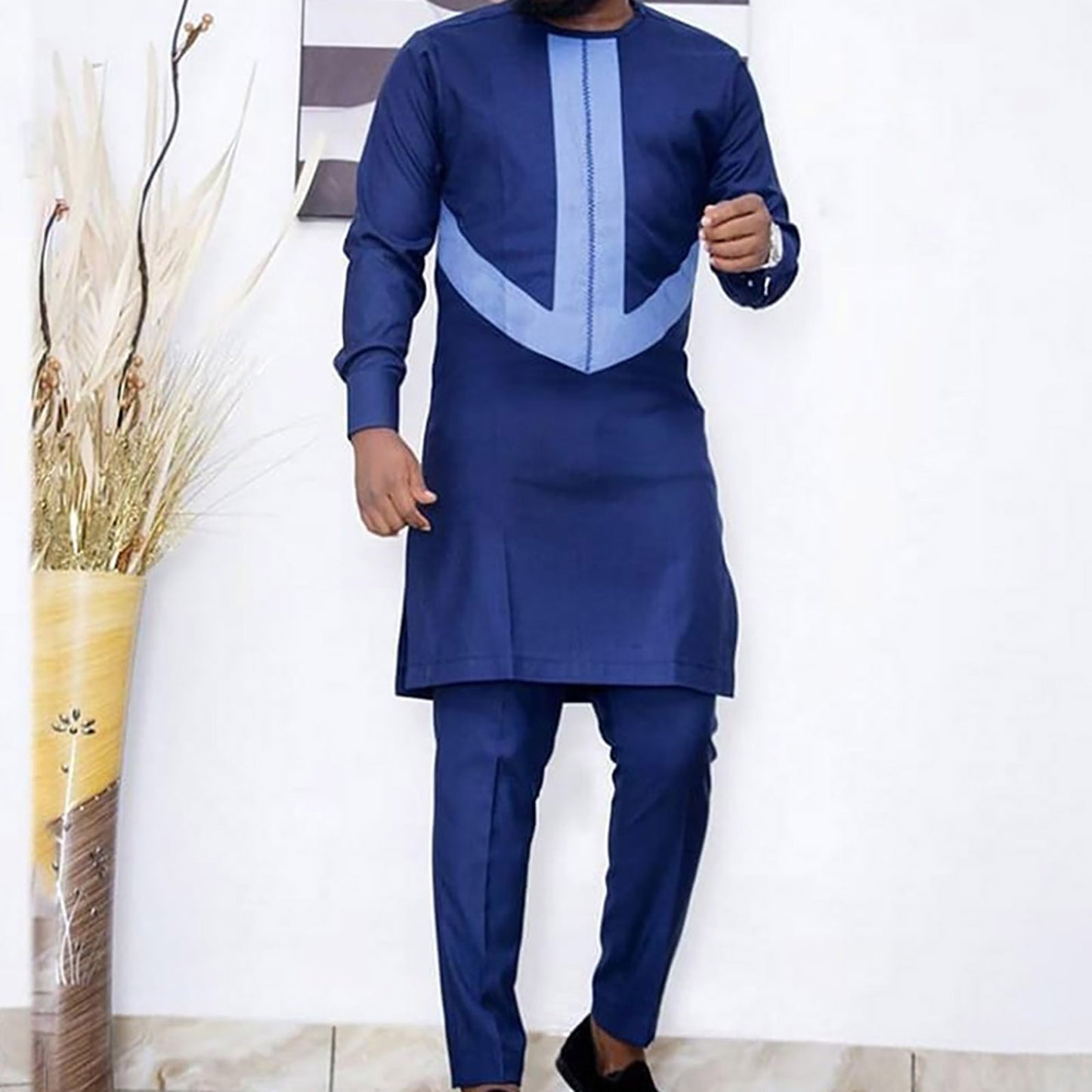 Ethnic Print Leisure Men's Suit