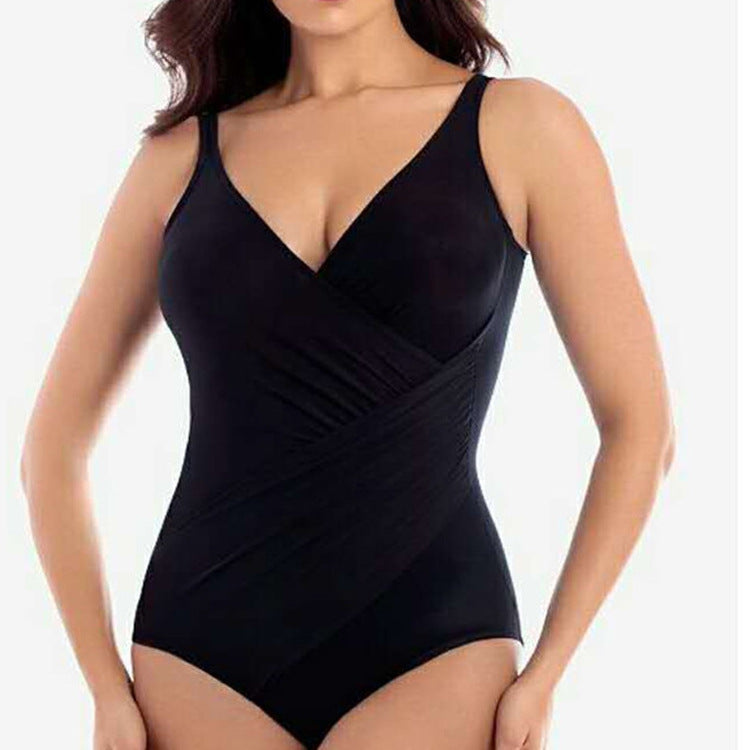 One-piece Slimming Solid Color Fashion Swimsuit