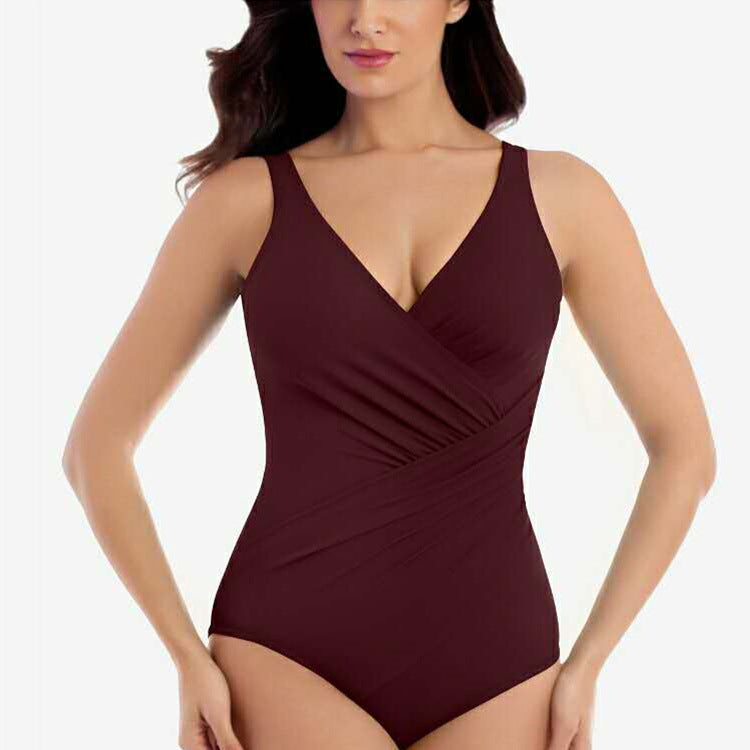 One-piece Slimming Solid Color Fashion Swimsuit