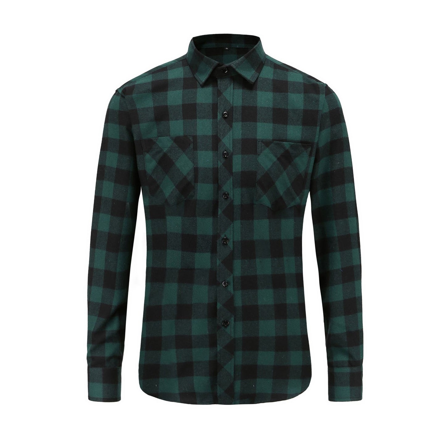 Men's Cotton Frayed Plaid Long Sleeve Coat