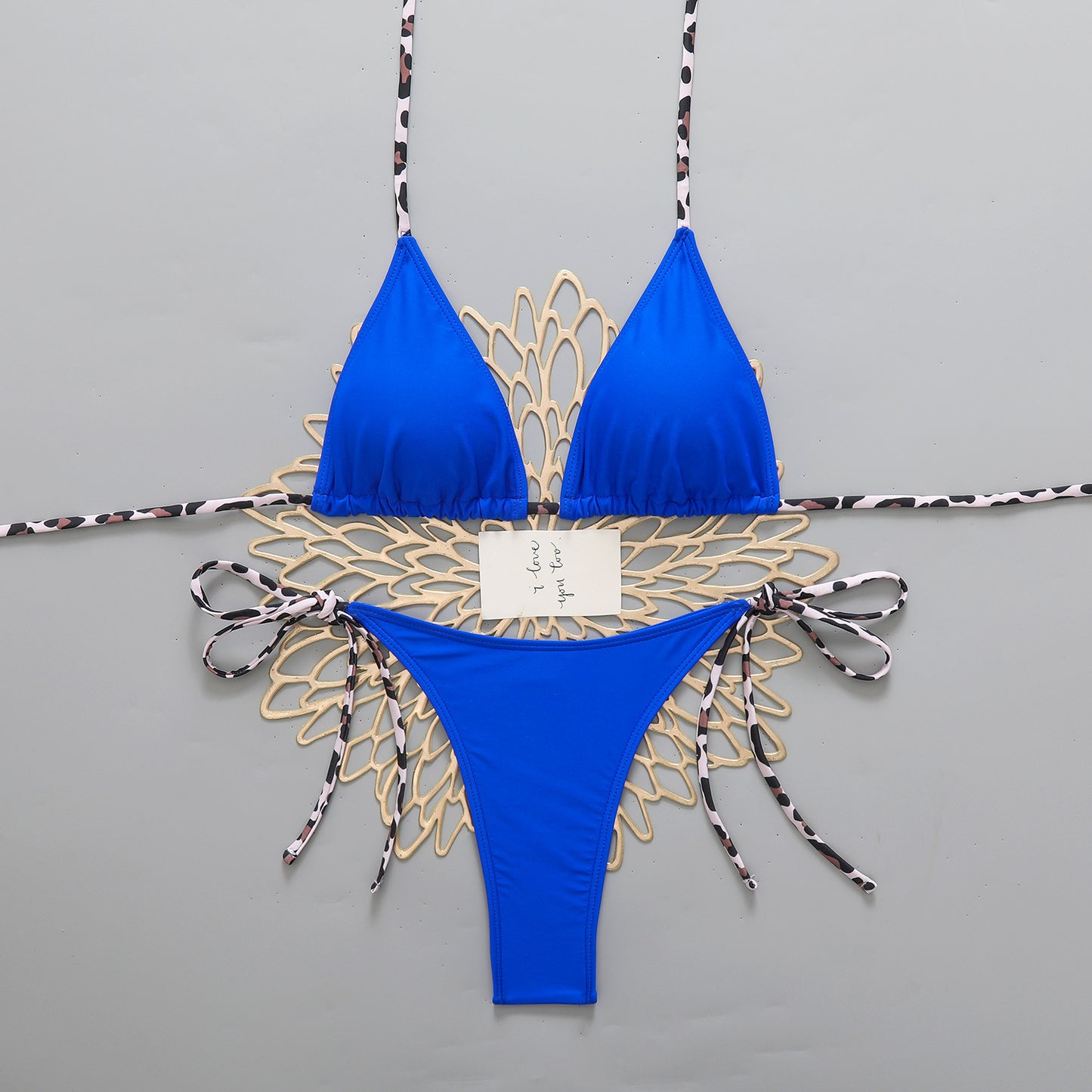Feminine Chic Triangle-String Bikini Set