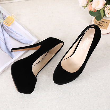 High heel women's shoes waterproof platform single shoes