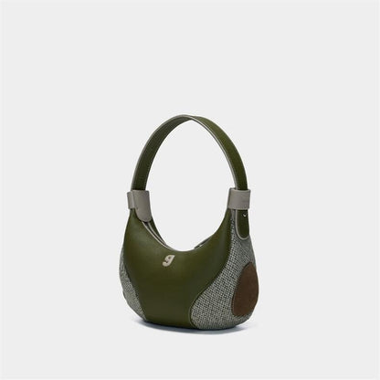 Womens Baseball Underarm Bag Crescent-Shaped Crossbody Bag