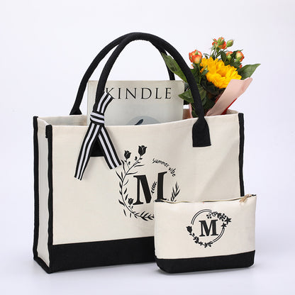Canvas Bag Personalized First Printed Letter A