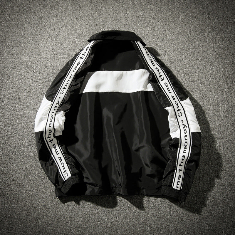 Hip-hop sports retro stitching jacket