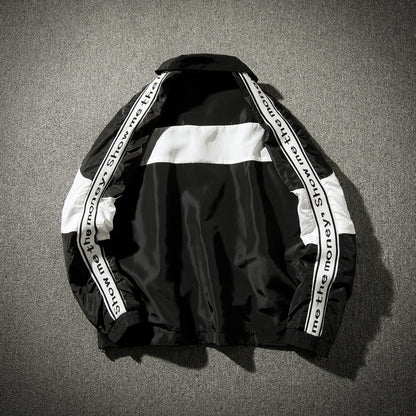 Hip-hop sports retro stitching jacket
