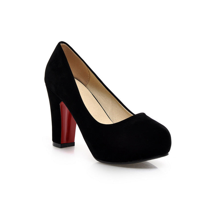 High heel round toe platform women's shoes