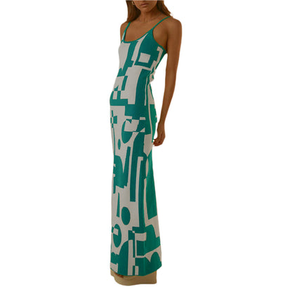 European And American Winter Fashion Sexy Style Printing Slim Fit Slimming Dress
