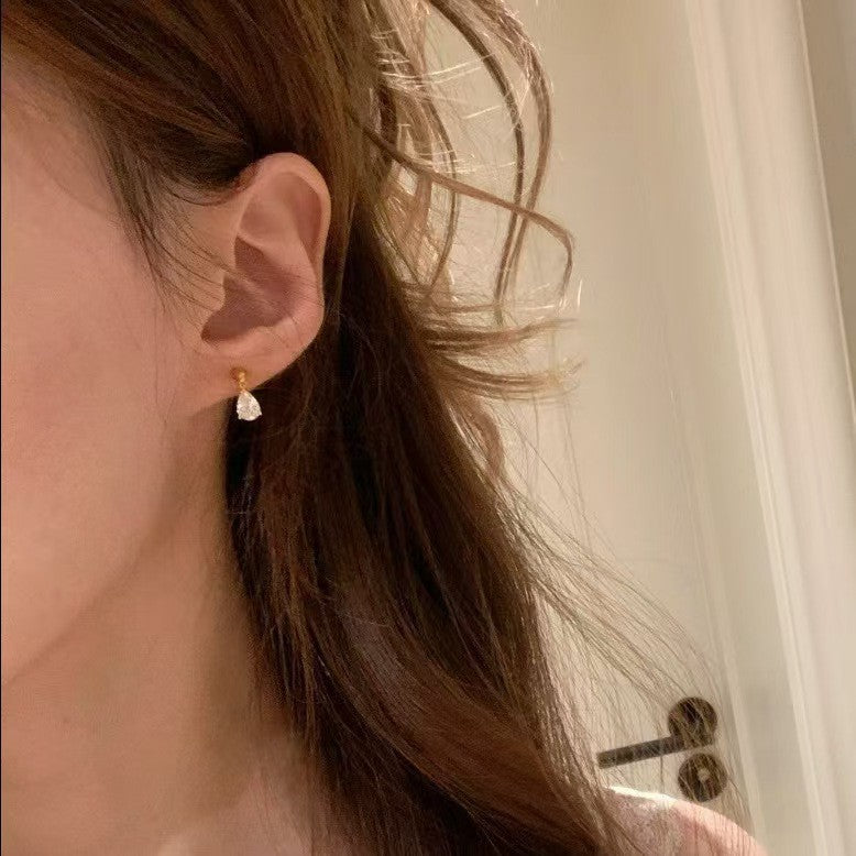 Exquisite High-end Stylish Minimalist Versatile Crystal Earrings
