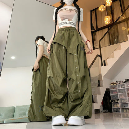 American-style Hip-hop Quick-dry Wide-leg Pants Women's Summer