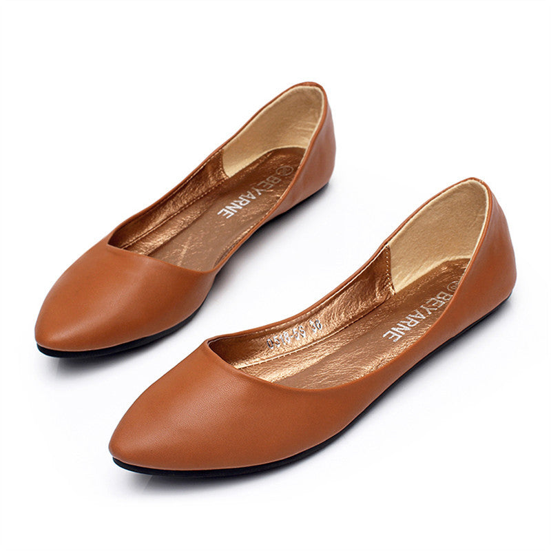 New Shallow Mouth All-Match Women's Shoes Classic Black Flat Shoes