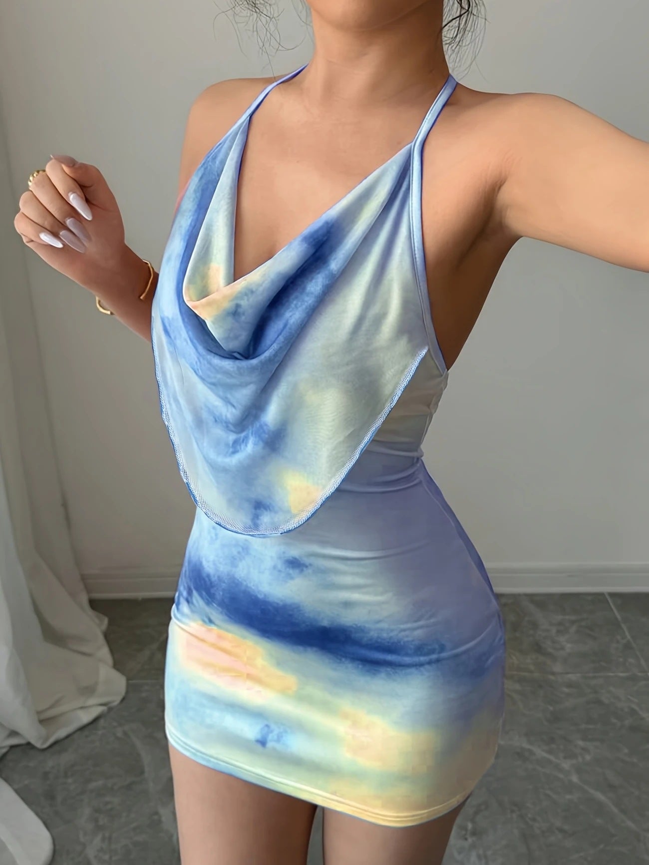 Tube Top Tie-dye Print Dress