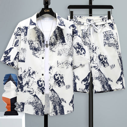 Men's Casual Sports Cool Shorts Two-piece Set