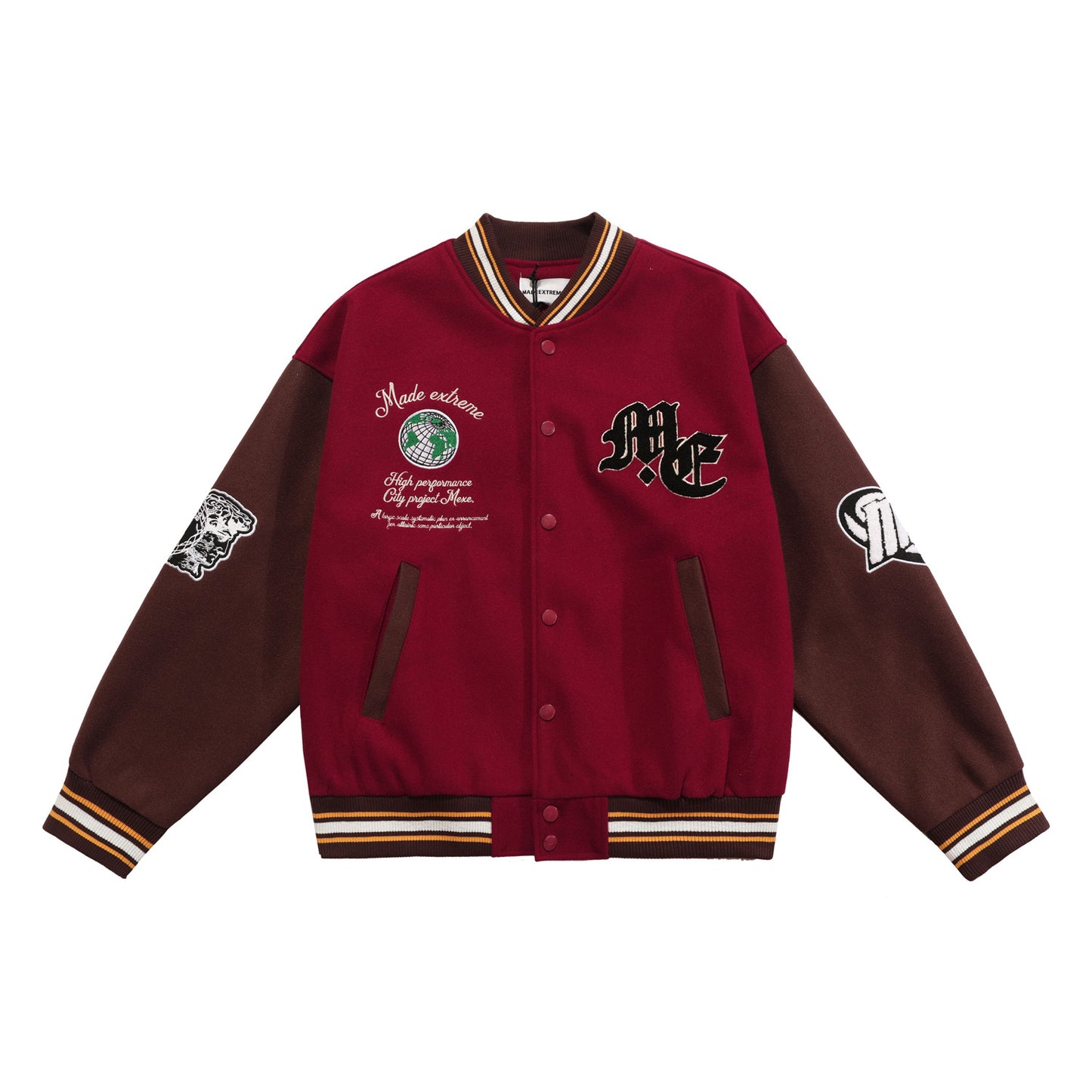 New American Retro All-match Street Woolen Baseball Uniform