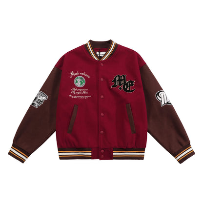 New American Retro All-match Street Woolen Baseball Uniform