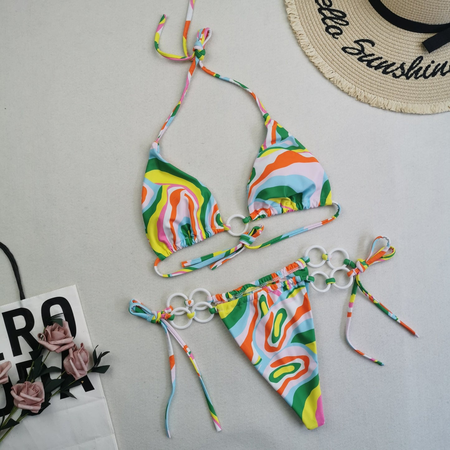 New European And American Swimwear Women's Backless Strap Split Triangle