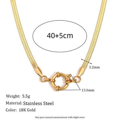 Stainless Steel DIY Vacuum Plating 18K Gold Color Protection Necklace