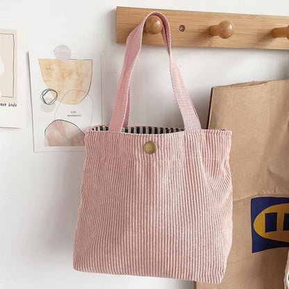 Rough-yarn Minimalist-style Tote With Double-sided Prints A Versatile High-capacity Womens Canvas Bag